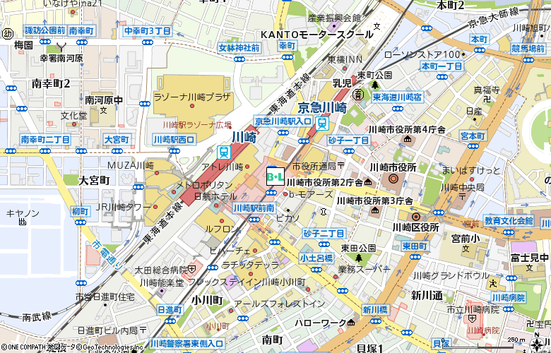 中央コンタクト　川崎アゼリア店付近の地図